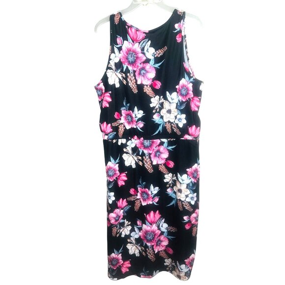 NEW West Loop Womens XL Floral Printed Dress Event Night Out Drawstring - Picture 2 of 3